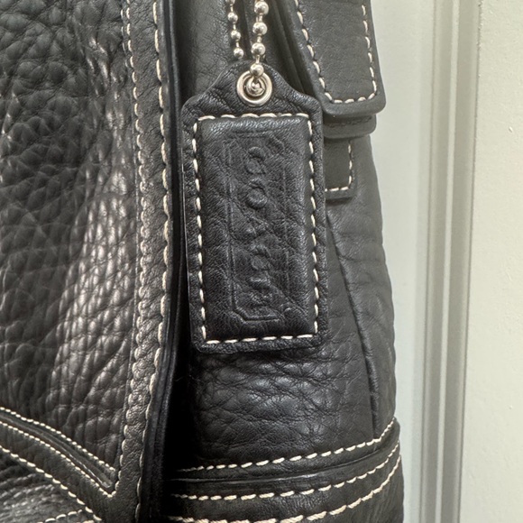 Coach Black Pebble Leather Shoulder Bag - Picture 16 of 16